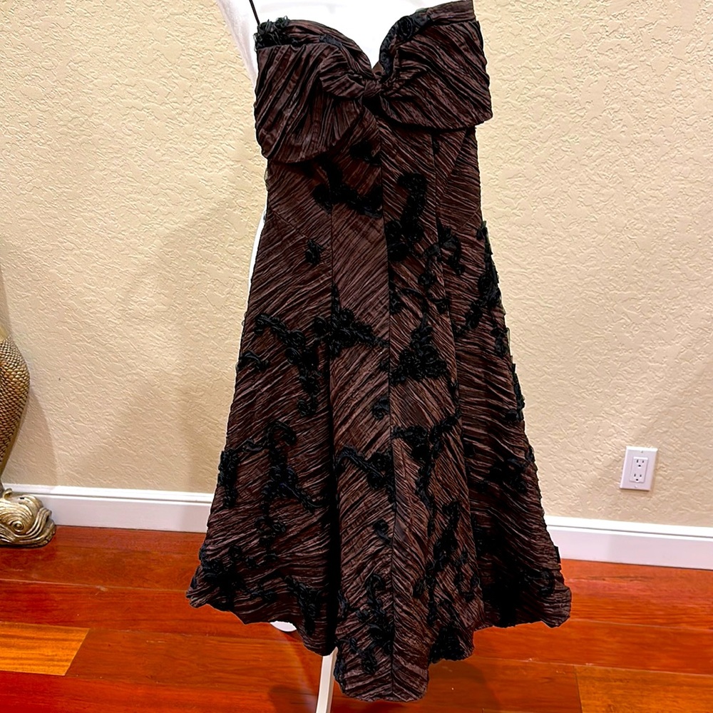 Bari Jay Cocktail Dress - Brown w/ Black